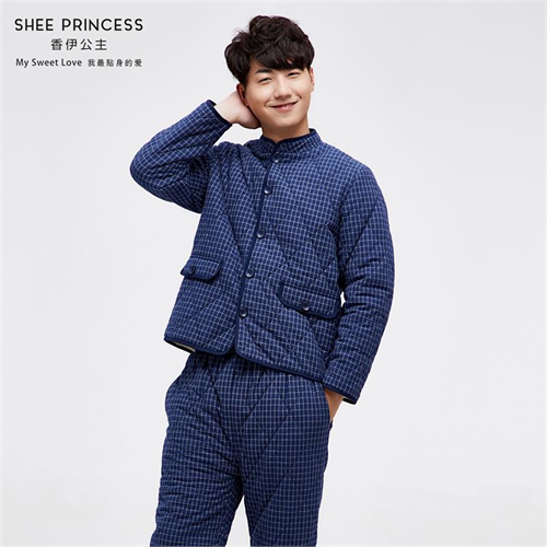 家居服 夹棉男套装