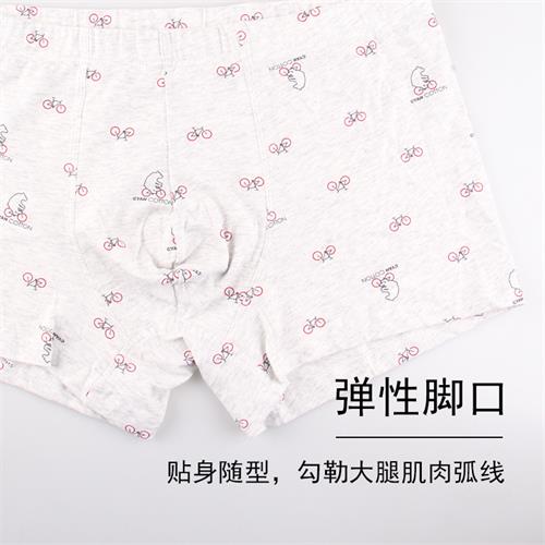 男士纯棉平角内裤