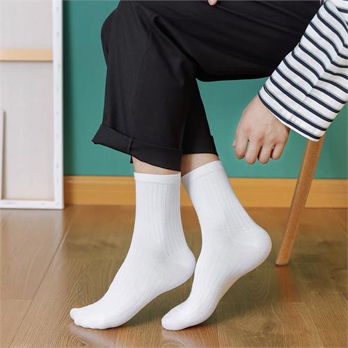 经典素色抽条男袜12