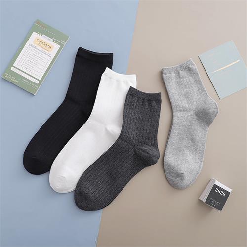 经典素色抽条男袜12