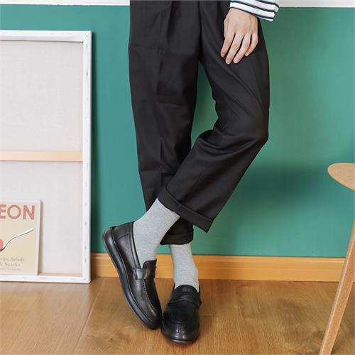 经典素色平板男袜12