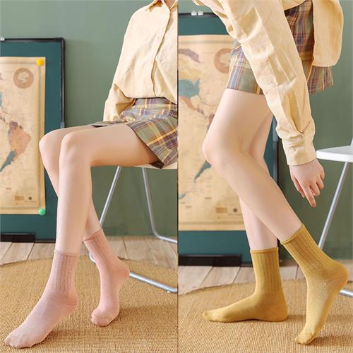 高端经典竖条女袜12