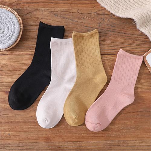 高端经典竖条女袜12