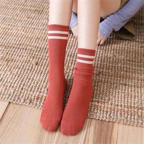 高端学院风两条杠堆堆女袜12