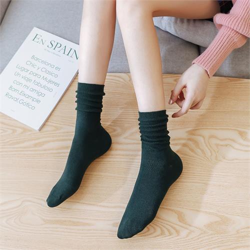 高端日系平板竖条堆堆女袜12