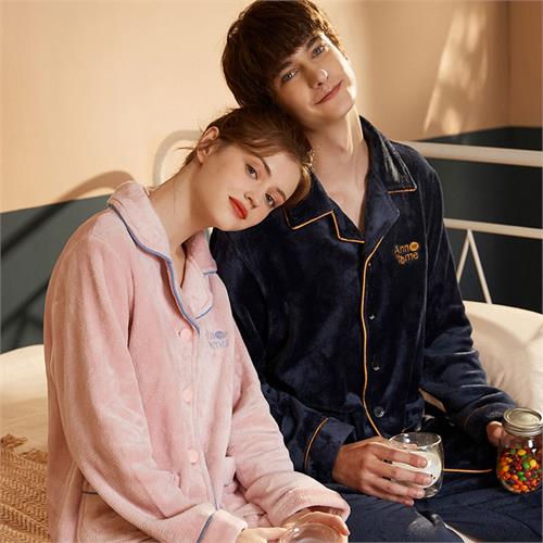 双面法莱绒男套装