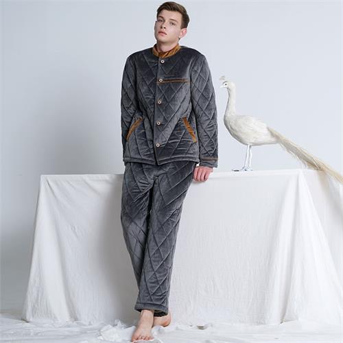 男士夹棉套装