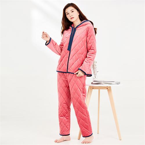 夹棉女套装