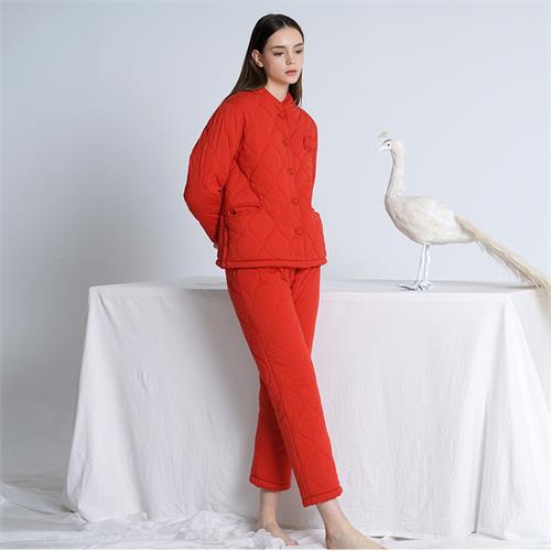 女士夹棉套装