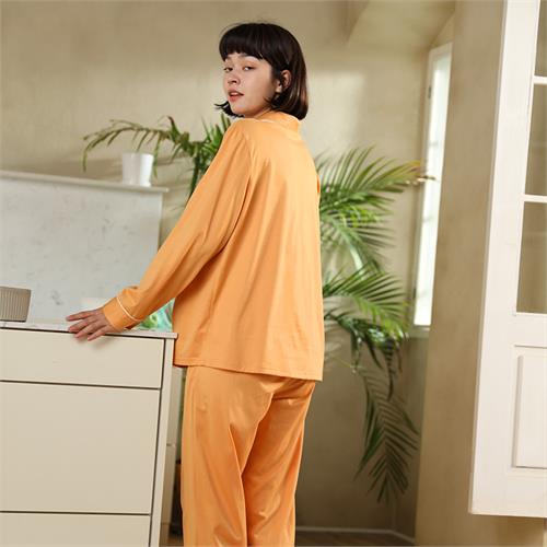 针织纯棉长袖女套装