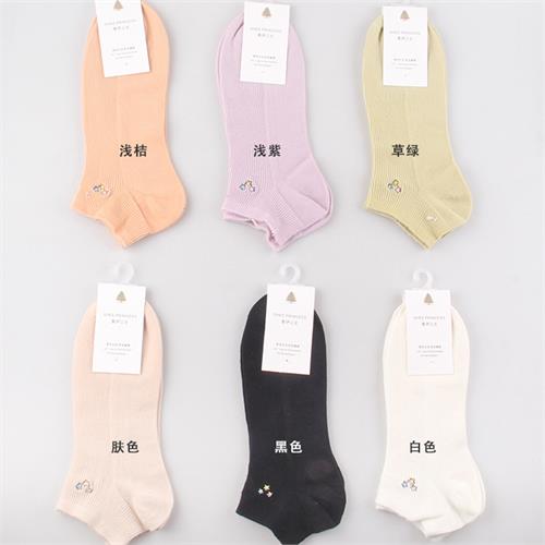 高端日系小星星刺绣女船袜12