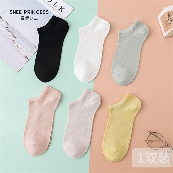 高端超薄素色豹纹女船袜12