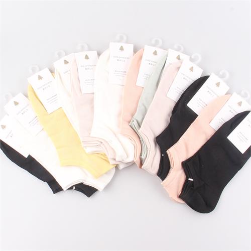 高端超薄素色豹纹女船袜12