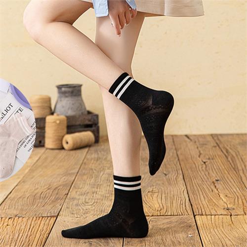 高端桑蚕丝学院风网眼女袜12