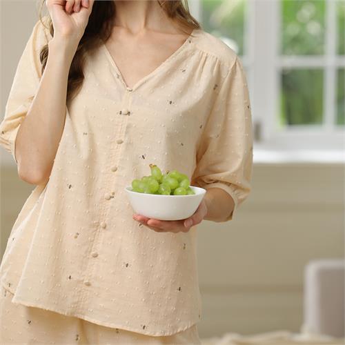 全棉梭织女套装