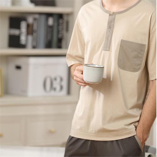 丝光棉男套装
