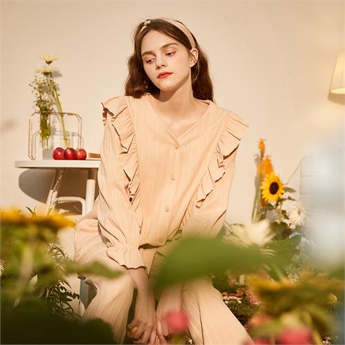 罗纹针织女士套装