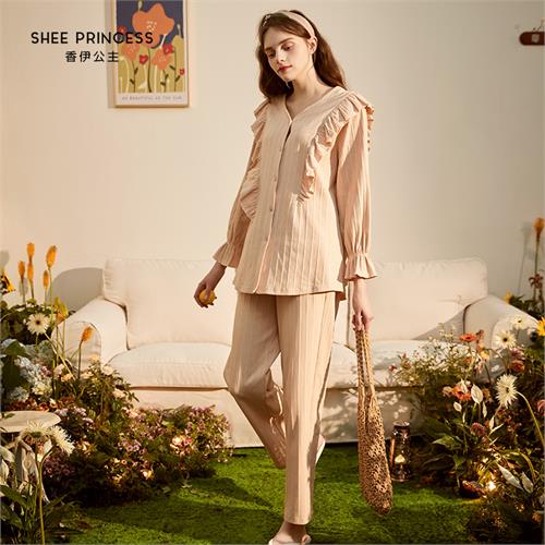 罗纹针织女士套装