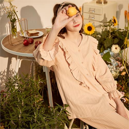 罗纹针织女士套装