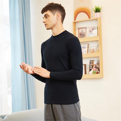 男士燃棉加厚中领保暖单衣