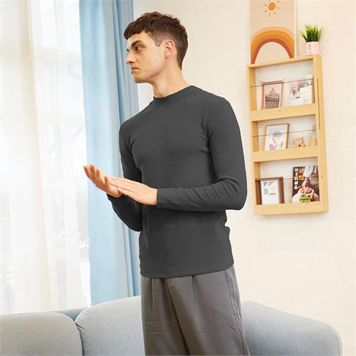 男士燃棉加厚中领保暖单衣