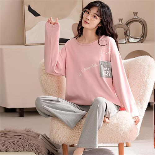 针织纯棉女套装