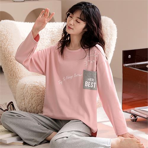 针织纯棉女套装