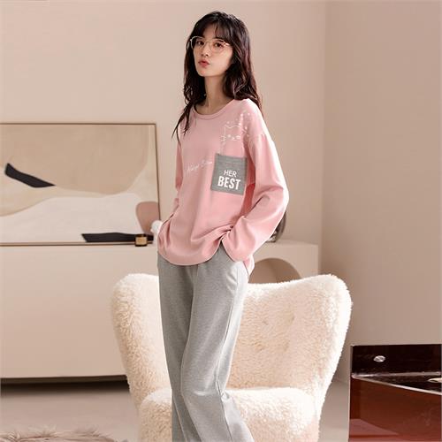 针织纯棉女套装