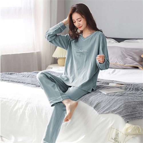 针织纯棉女套装