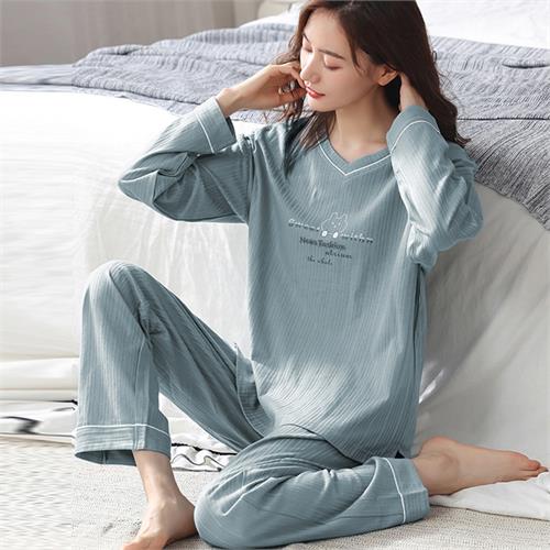 针织纯棉女套装