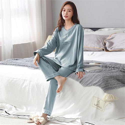 针织纯棉女套装