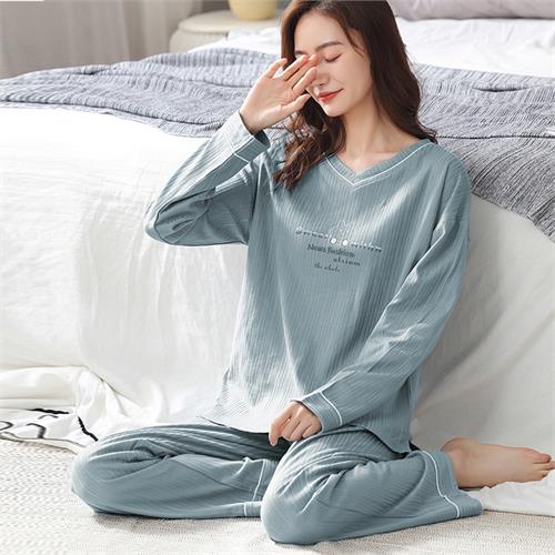 针织纯棉女套装