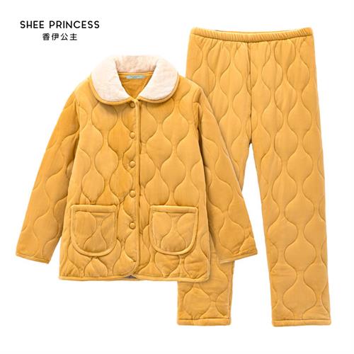 贝贝绒夹棉女套装