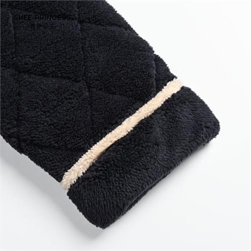 米粒绒夹棉男套装