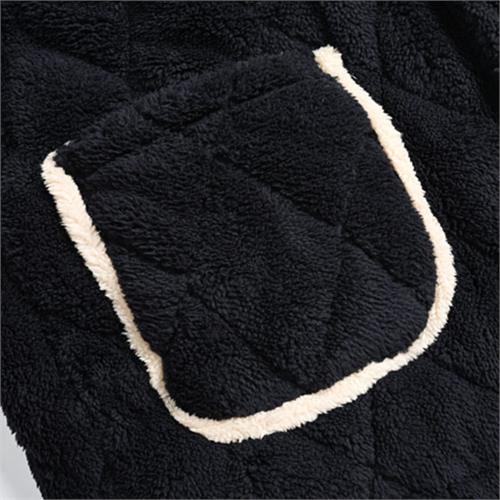 米粒绒夹棉男套装