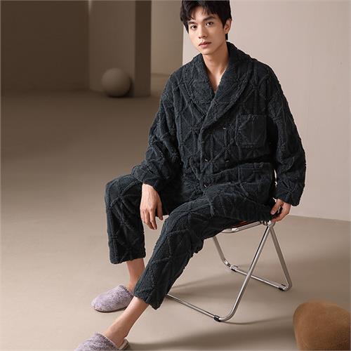 厚款泡芙绒男套装