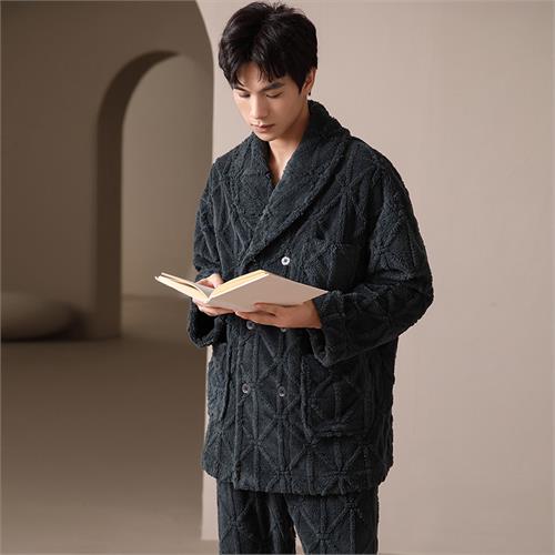 厚款泡芙绒男套装