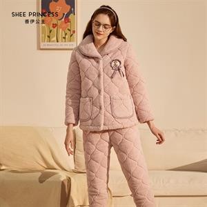 糯米绒加厚夹棉女套装