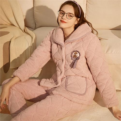 糯米绒加厚夹棉女套装