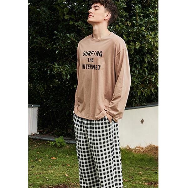 针织纯棉男套装