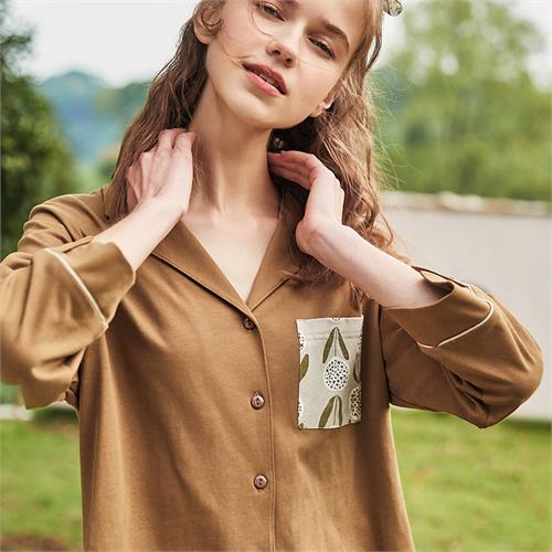 针织纯棉女套装