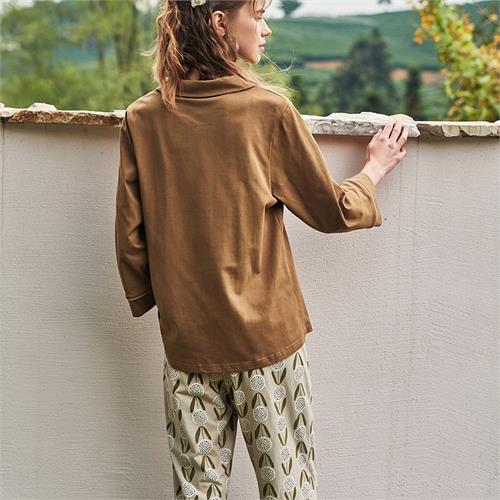 针织纯棉女套装