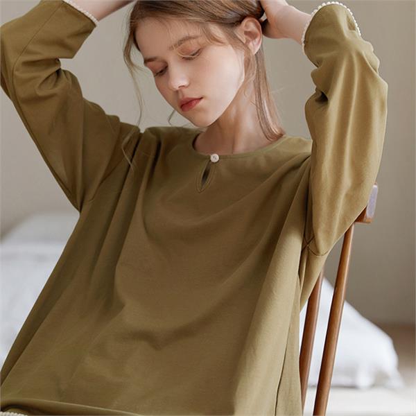 针织纯棉女套装