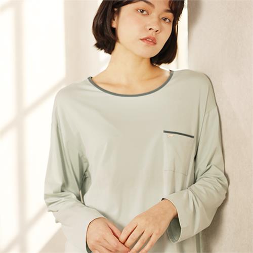 针织棉长袖女套装