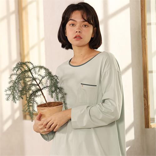 针织棉长袖女套装