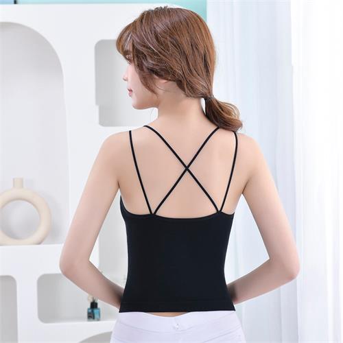 莫代尔交叉吊带美背背心