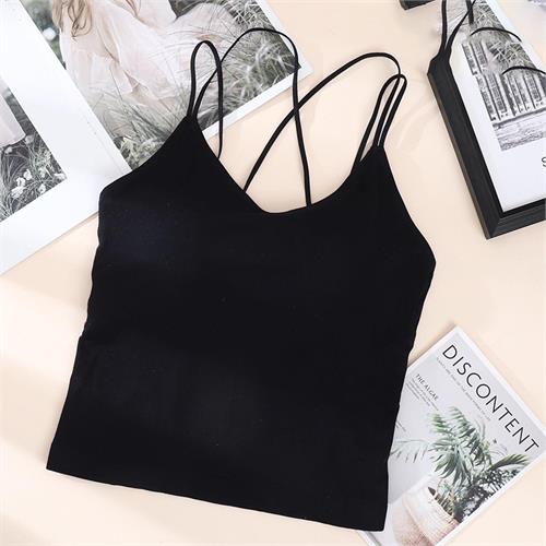 莫代尔交叉吊带美背背心