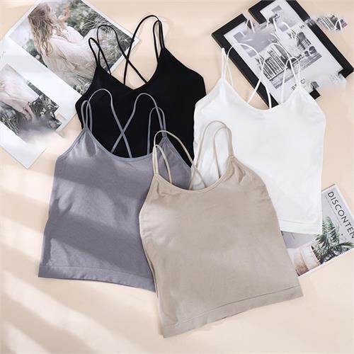 莫代尔交叉吊带美背背心