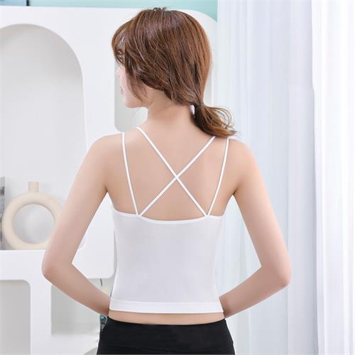 莫代尔交叉吊带美背背心