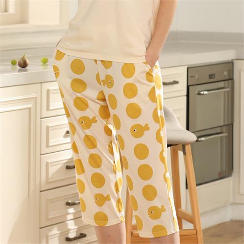 针织棉短袖女套装